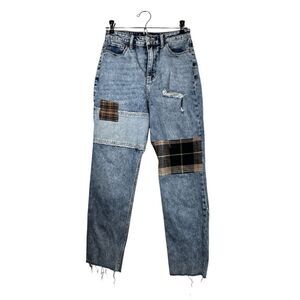 HOLLISTER Jeans Women's 25x27 1R  Distressed Acid Wash Ultra Hi Mom Fray‎ Denim